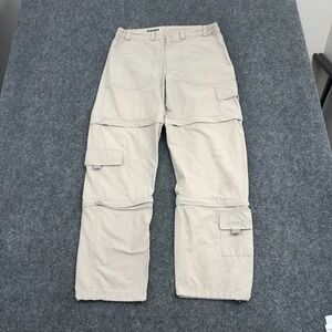 Angelo Litrico Convertible Cargo Pants Mens 33 Beige Cotton Nylon Gorpcore Style